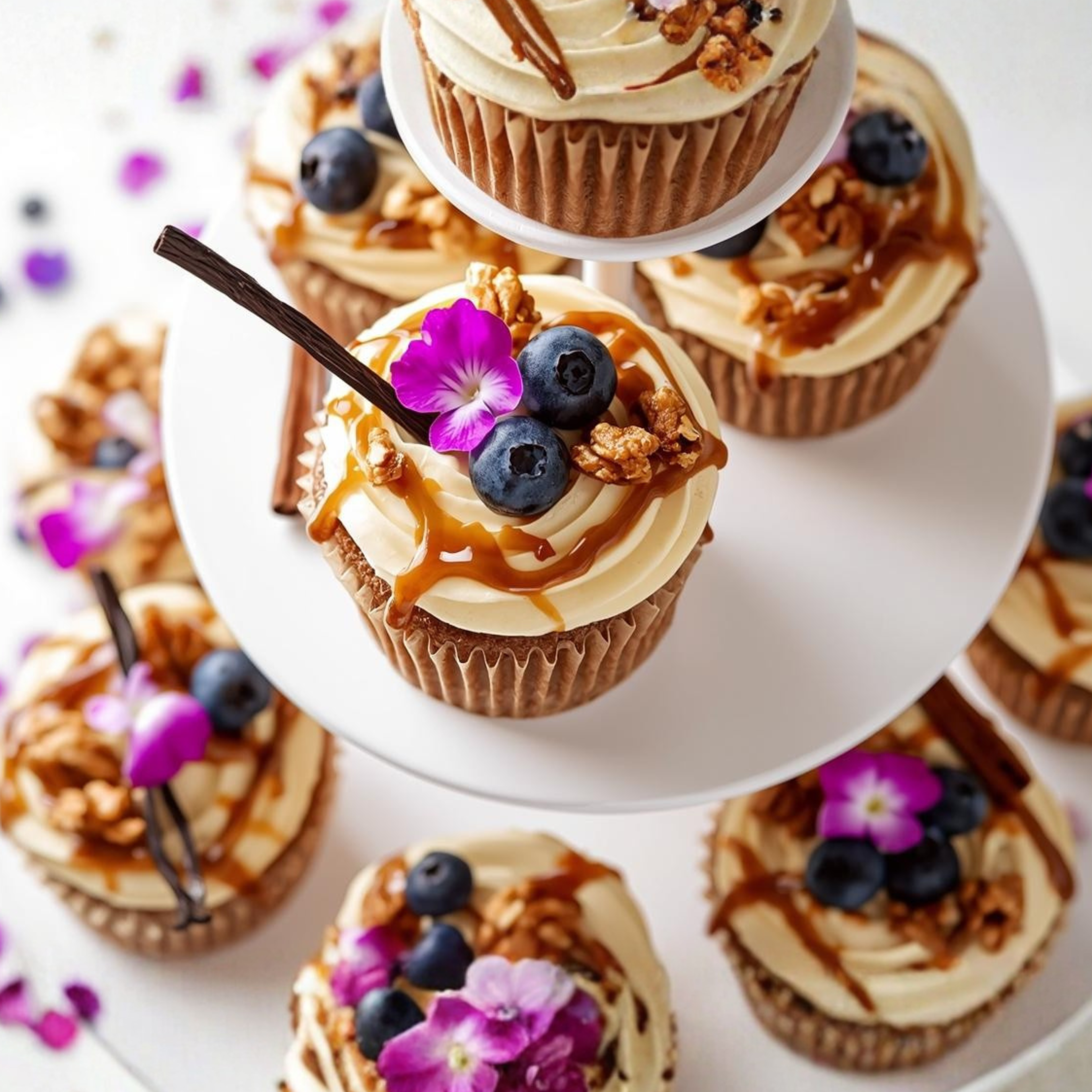 Pièce montée de Cupcakes Alcalins 100 % Végétal - Occasion spéciale